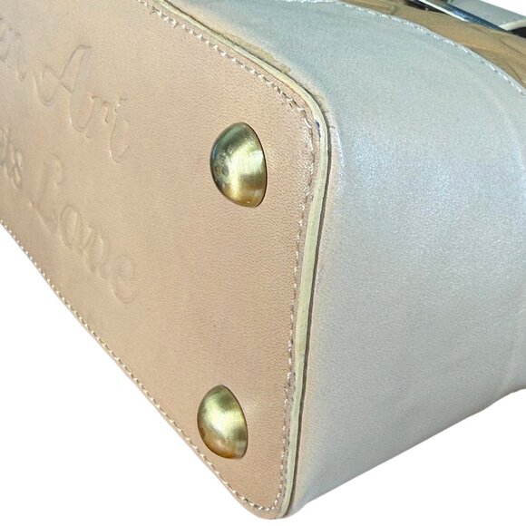 Sharif Legacy Hieroglyphic Egyptian Leather Satchel with Bamboo Handles - New - Picture 15 of 16